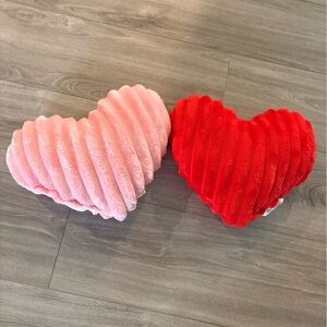 Two Target Heart Pillows